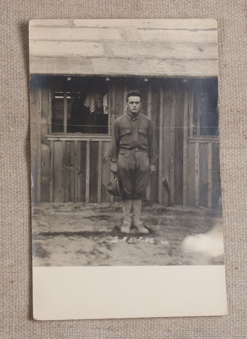 Lot 111 - Grouping Of 25 World War I Era Postcards, Mostly R.P.P.C.., From George F.A. Mulcahy, Including Training Scenes At Plattsburgh And Camp Devens, Barracks Interior, Rifle Training, Map Reading, And Marching