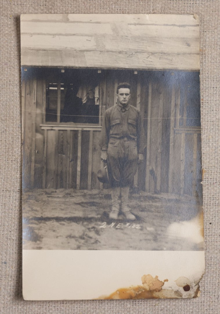 Lot 111 - Grouping Of 25 World War I Era Postcards, Mostly R.P.P.C.., From George F.A. Mulcahy, Including Training Scenes At Plattsburgh And Camp Devens, Barracks Interior, Rifle Training, Map Reading, And Marching