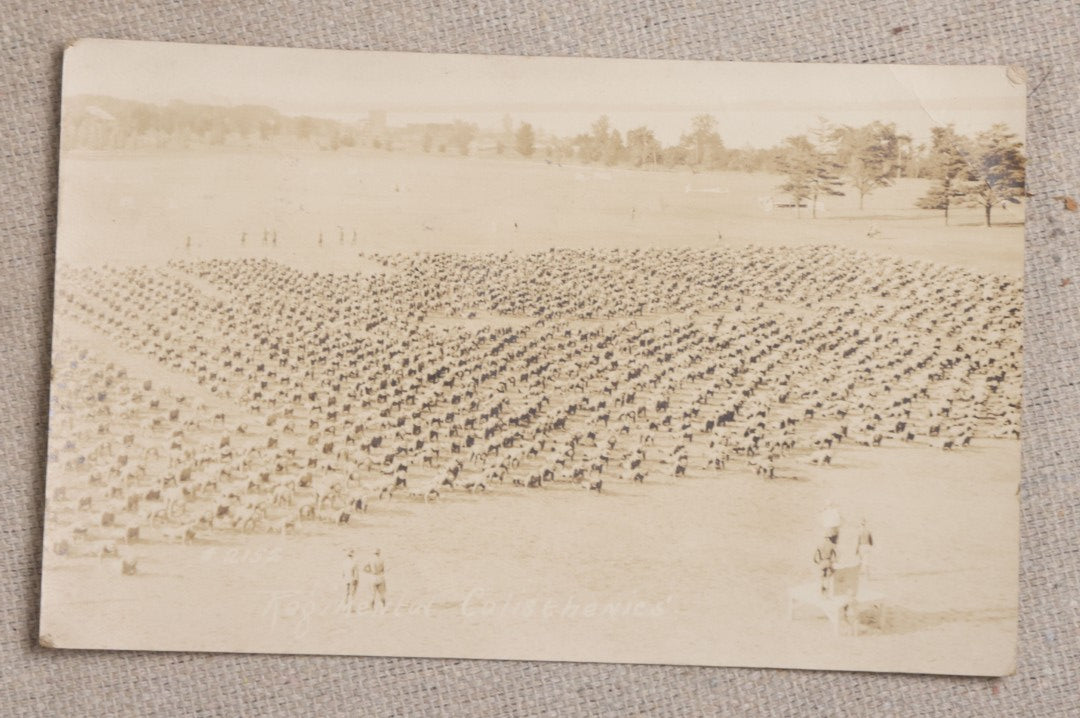 Lot 111 - Grouping Of 25 World War I Era Postcards, Mostly R.P.P.C.., From George F.A. Mulcahy, Including Training Scenes At Plattsburgh And Camp Devens, Barracks Interior, Rifle Training, Map Reading, And Marching