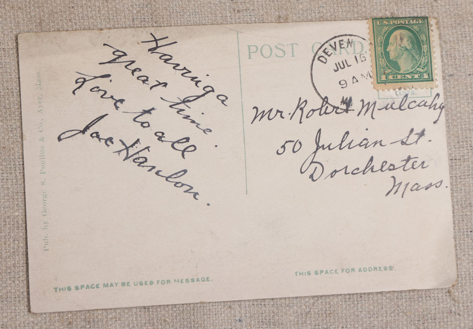 Lot 111 - Grouping Of 25 World War I Era Postcards, Mostly R.P.P.C.., From George F.A. Mulcahy, Including Training Scenes At Plattsburgh And Camp Devens, Barracks Interior, Rifle Training, Map Reading, And Marching