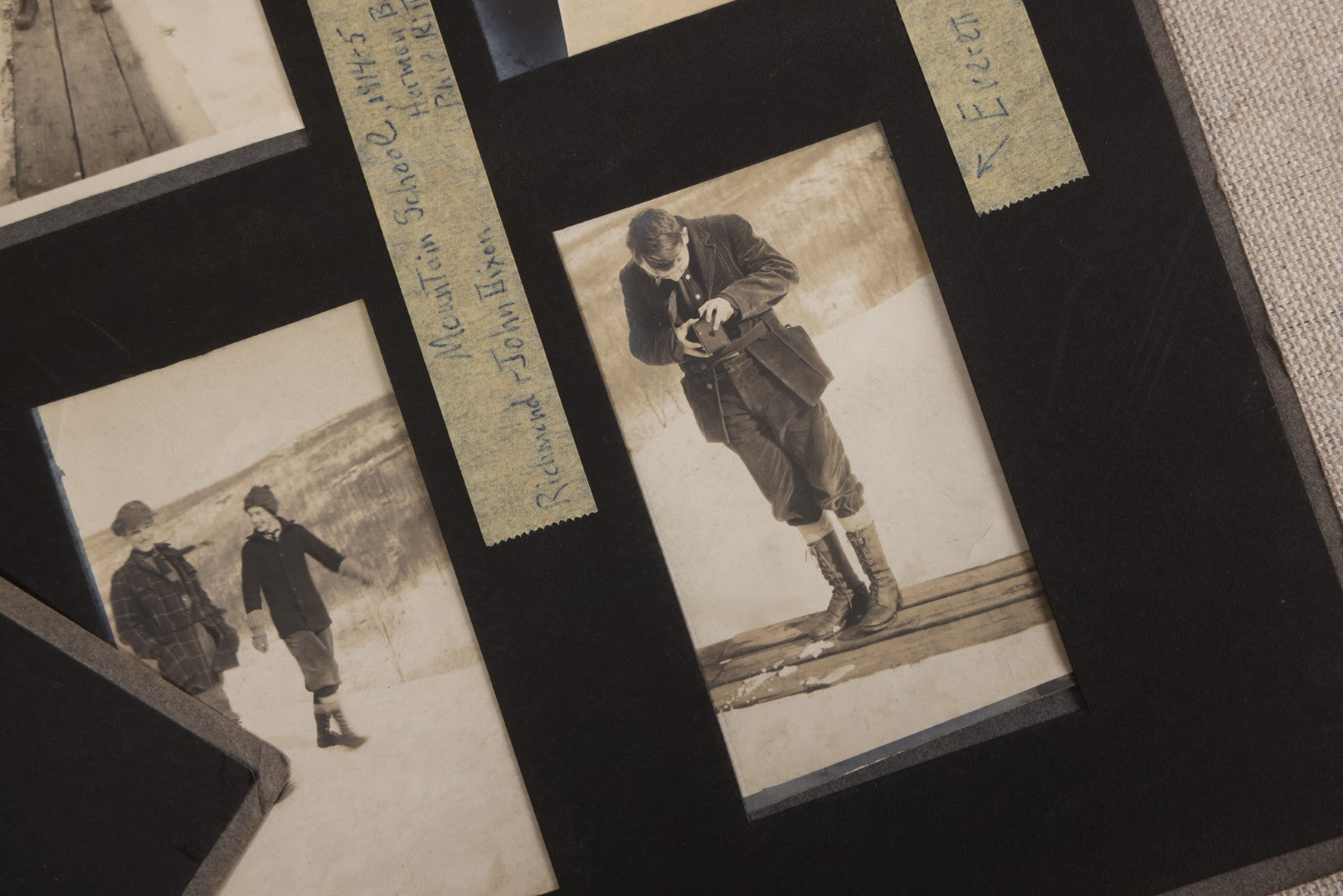 Lot 112 - Grouping Of 45+ Antique Snapshot Photographs On Loose Album Pages, Circa 1915, Dr. Brown's Adirondack Camp At Lake George, Sag Harbor, Quogue Pond, And Marlboro, New York