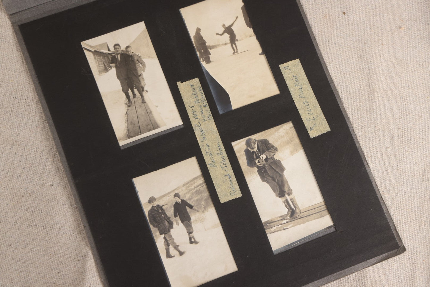 Lot 112 - Grouping Of 45+ Antique Snapshot Photographs On Loose Album Pages, Circa 1915, Dr. Brown's Adirondack Camp At Lake George, Sag Harbor, Quogue Pond, And Marlboro, New York