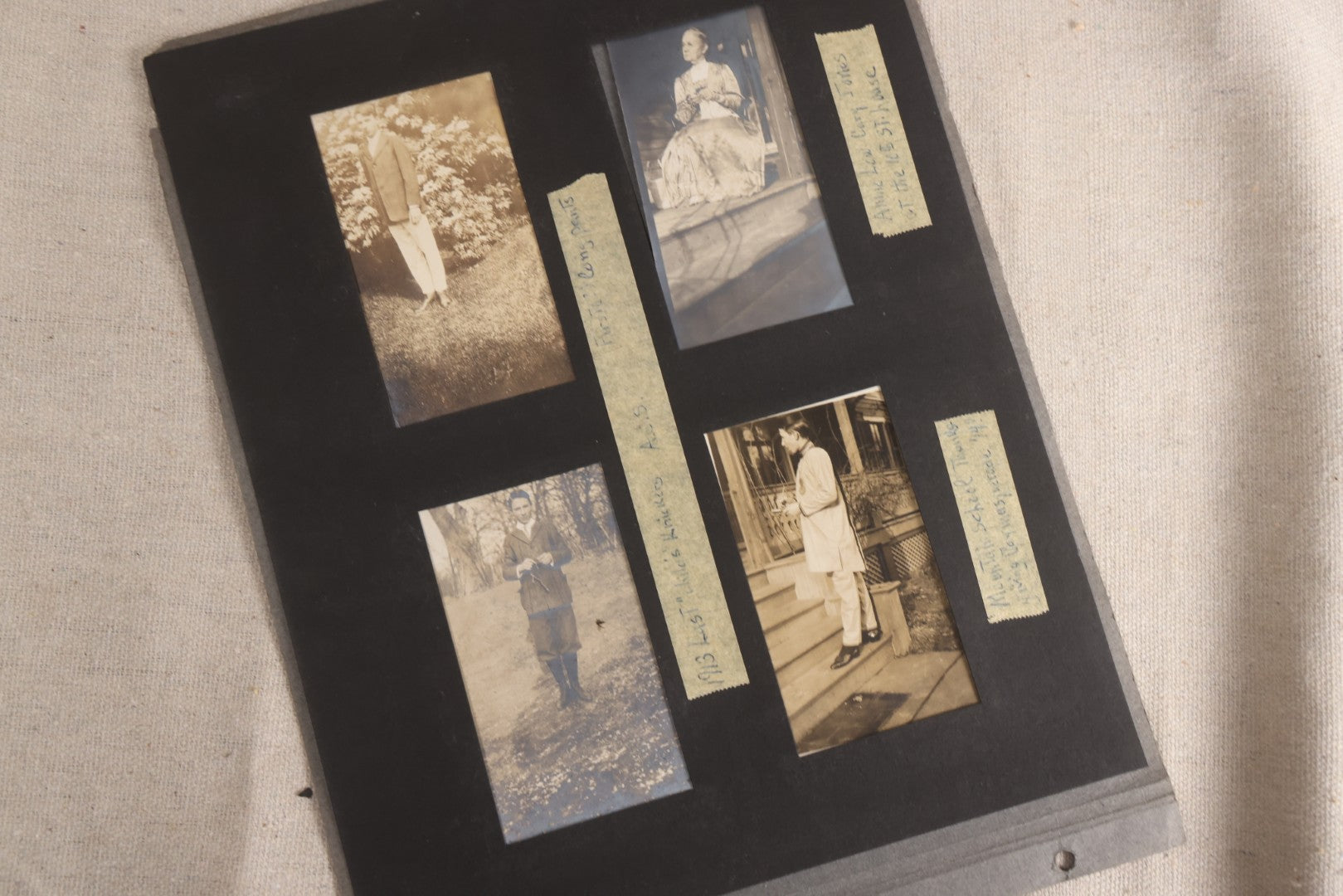 Lot 112 - Grouping Of 45+ Antique Snapshot Photographs On Loose Album Pages, Circa 1915, Dr. Brown's Adirondack Camp At Lake George, Sag Harbor, Quogue Pond, And Marlboro, New York
