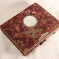 Lot 113 - Antique Victorian Red Velvet Photograph Album With Partial Brass Anchor Motif And Beveled Mirror, Approximately 40 Photos Including Cabinet Cards, C.D.V.s And Tintypes, Note Binding In Poor Condition