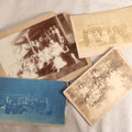 Lot 117 - Grouping Of Four Antique Outdoor Group Photographs Including An Unmounted Cyanotype Of Young Men And Women In The Snow