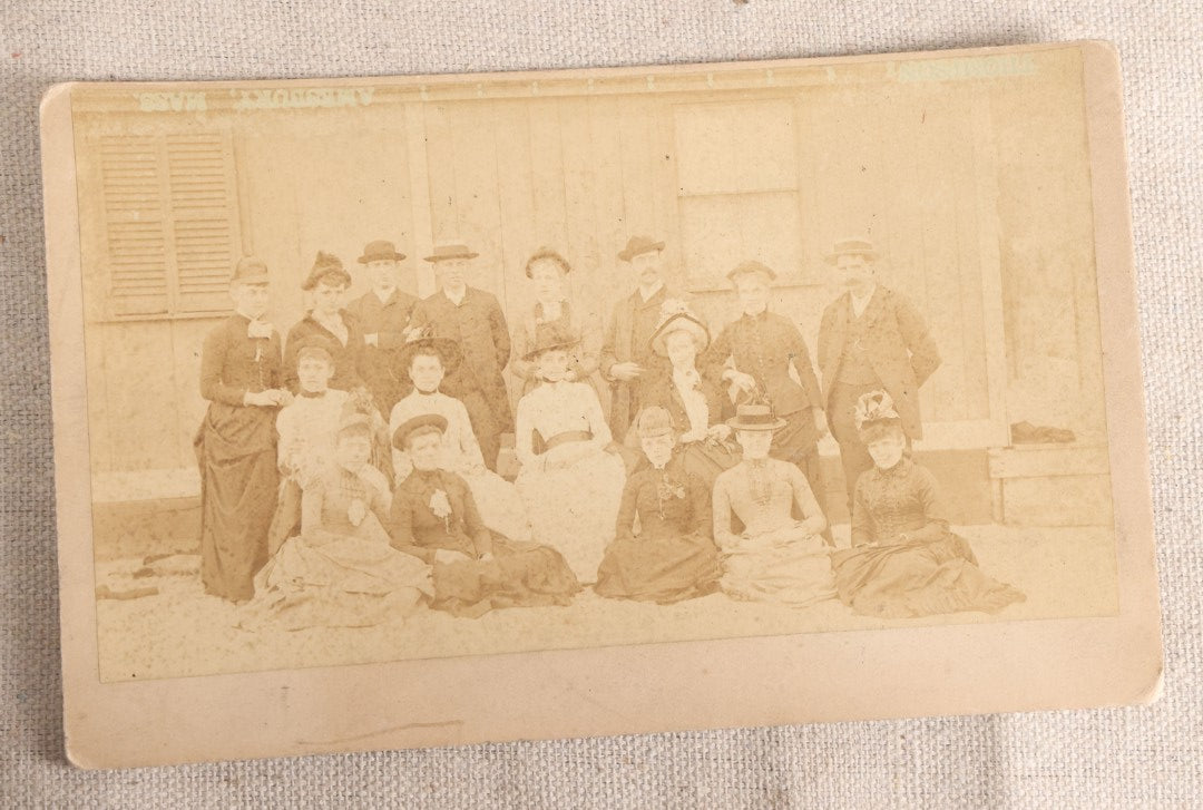 Lot 117 - Grouping Of Four Antique Outdoor Group Photographs Including An Unmounted Cyanotype Of Young Men And Women In The Snow