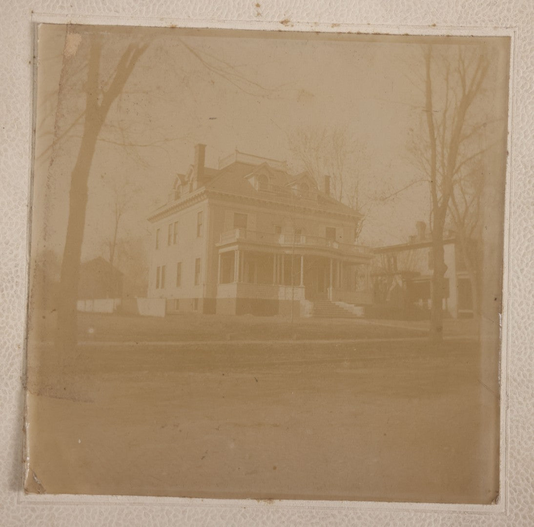 Lot 118 - Grouping Of Eight Antique Photographs Of Buildings Including Thornton Academy In Saco, Maine, Alfred House In Alfred, Maine, And A Phillips Academy Music Room Interior