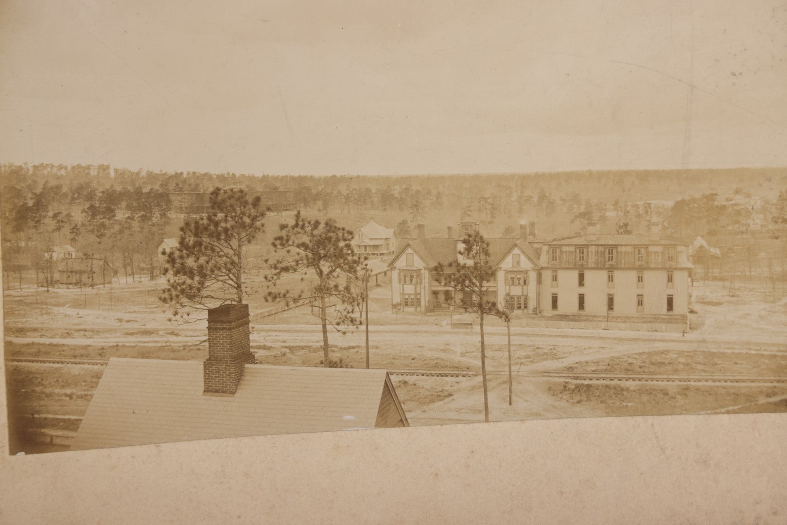 Lot 118 - Grouping Of Eight Antique Photographs Of Buildings Including Thornton Academy In Saco, Maine, Alfred House In Alfred, Maine, And A Phillips Academy Music Room Interior
