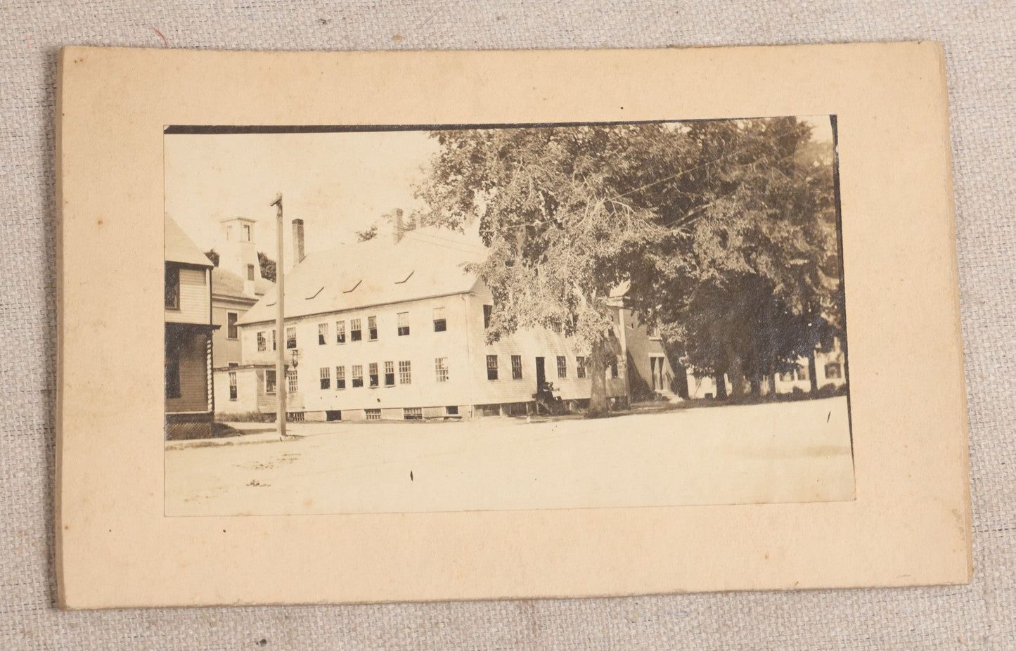Lot 119 - Grouping Of Seven Antique Board-Mounted Photographs Of Buildings And Interiors, Including Pillsbury Free Library In Warner, New Hampshire, Georgetown, Massachusetts, Victorian Homes, And Parlor Interiors