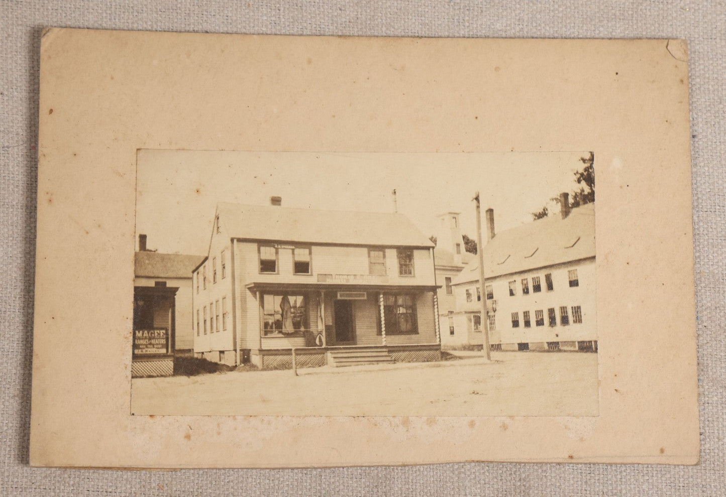 Lot 119 - Grouping Of Seven Antique Board-Mounted Photographs Of Buildings And Interiors, Including Pillsbury Free Library In Warner, New Hampshire, Georgetown, Massachusetts, Victorian Homes, And Parlor Interiors