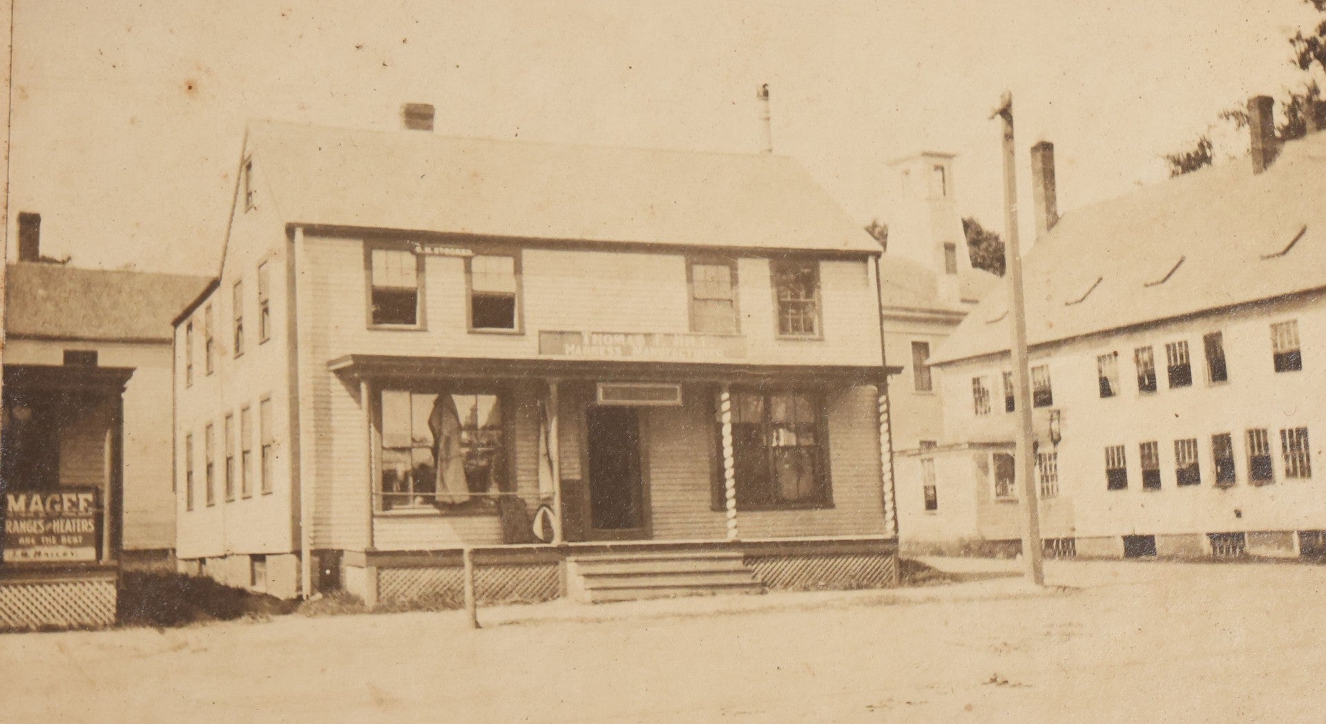 Lot 119 - Grouping Of Seven Antique Board-Mounted Photographs Of Buildings And Interiors, Including Pillsbury Free Library In Warner, New Hampshire, Georgetown, Massachusetts, Victorian Homes, And Parlor Interiors