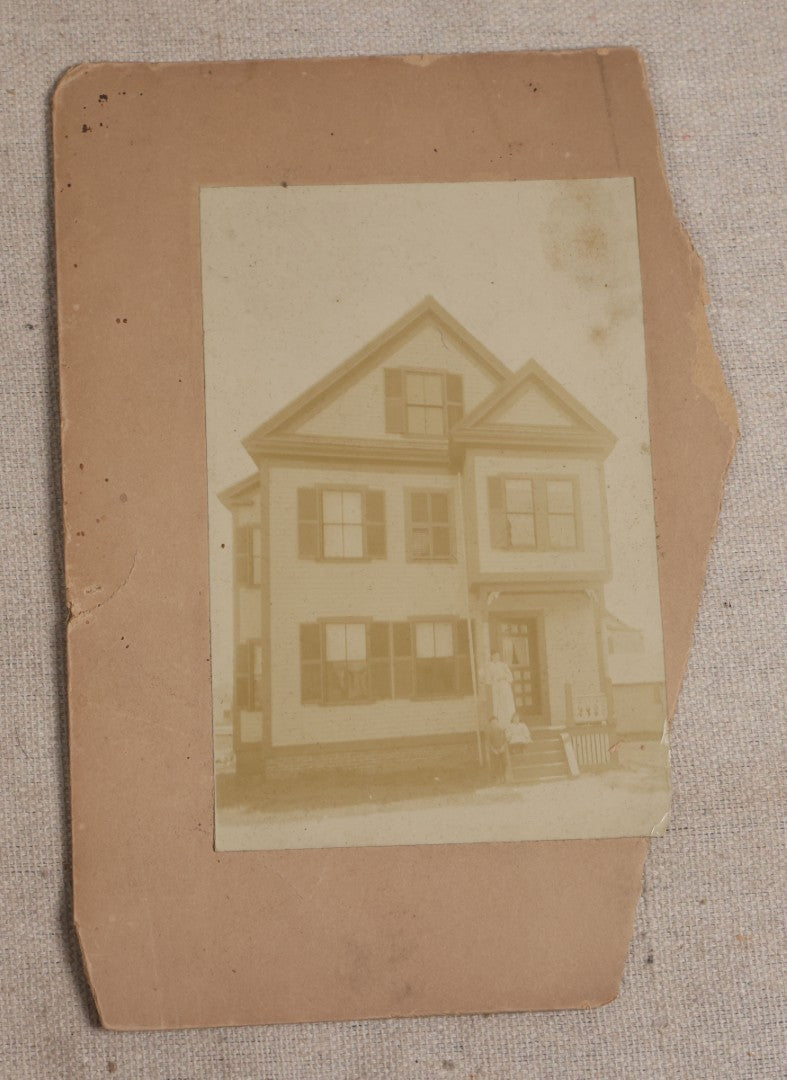 Lot 119 - Grouping Of Seven Antique Board-Mounted Photographs Of Buildings And Interiors, Including Pillsbury Free Library In Warner, New Hampshire, Georgetown, Massachusetts, Victorian Homes, And Parlor Interiors