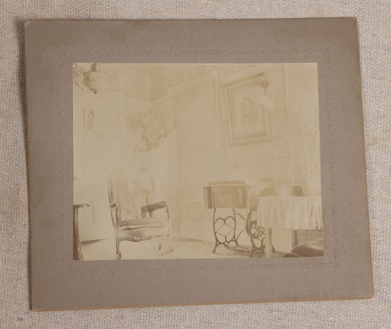 Lot 119 - Grouping Of Seven Antique Board-Mounted Photographs Of Buildings And Interiors, Including Pillsbury Free Library In Warner, New Hampshire, Georgetown, Massachusetts, Victorian Homes, And Parlor Interiors
