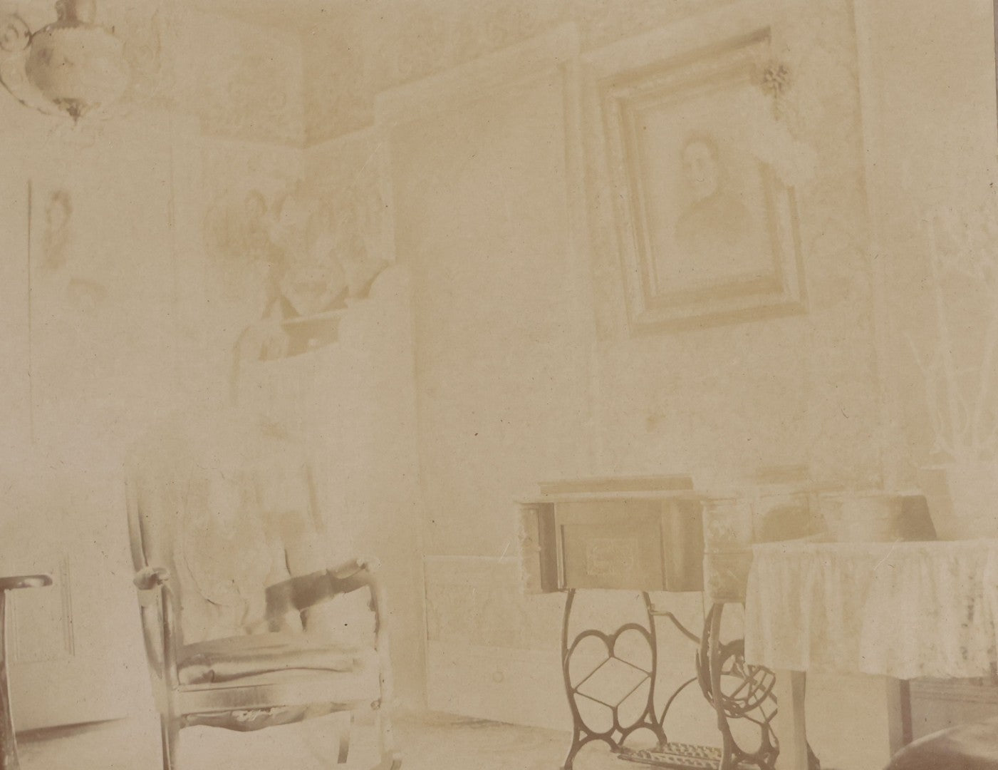 Lot 119 - Grouping Of Seven Antique Board-Mounted Photographs Of Buildings And Interiors, Including Pillsbury Free Library In Warner, New Hampshire, Georgetown, Massachusetts, Victorian Homes, And Parlor Interiors