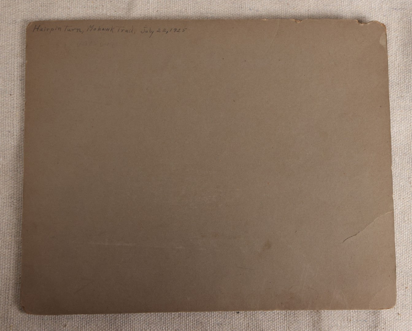 Lot 120 - Antique Foldered Photograph Of The Hairpin Turn On The Mohawk Trail, Massachusetts, July 22, 1925, With Eight Early Automobiles