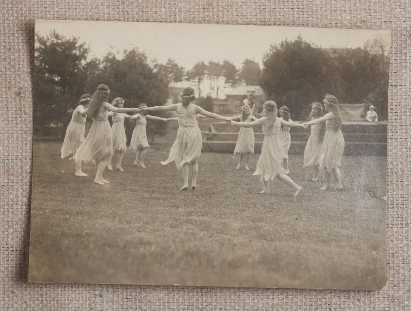 Lot 121 - Grouping Of 18 Antique And Vintage Snapshot Photographs, Including The Old Man Of The Mountain, Mount Washington Railway, Coca-Cola Billboard In A Flood, Girls Dancing In Flower Headbands, Liberty Bell, And Early Motion Picture Camera