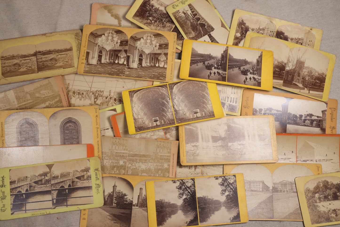 Lot 122 - Grouping Of 27 Antique Photographic Stereo Cards, Including Views Of Lowell, Massachusetts, Washington, D.C. Inaugural Parade Of 1893, Mount Washington Railway And Summit House, And Hagenbeck's Building Fire At The Atlanta Exposition