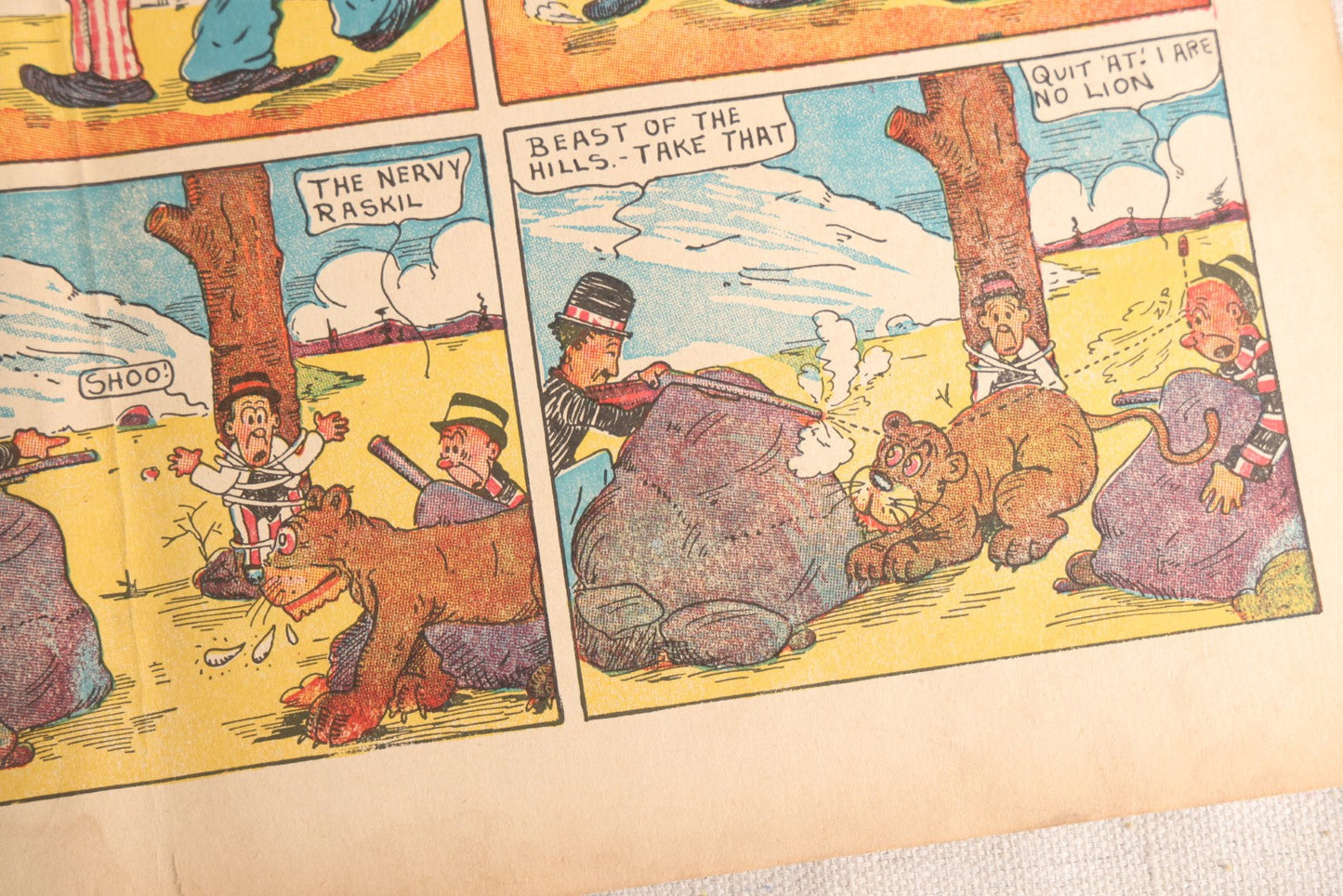 Lot 123 - "Charlie Chaplin's Funny Stunts" Antique Color Illustrated Comic Book, No. 380, Published By M. A. Donohue & Co., Chicago And New York, 1917, Note Large Fold Through Center