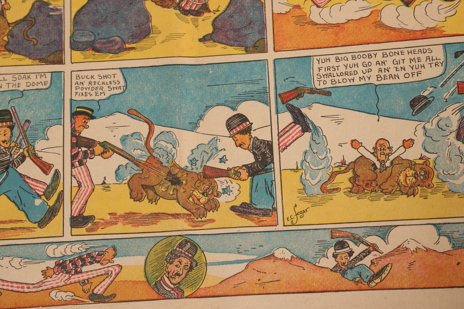 Lot 123 - "Charlie Chaplin's Funny Stunts" Antique Color Illustrated Comic Book, No. 380, Published By M. A. Donohue & Co., Chicago And New York, 1917, Note Large Fold Through Center