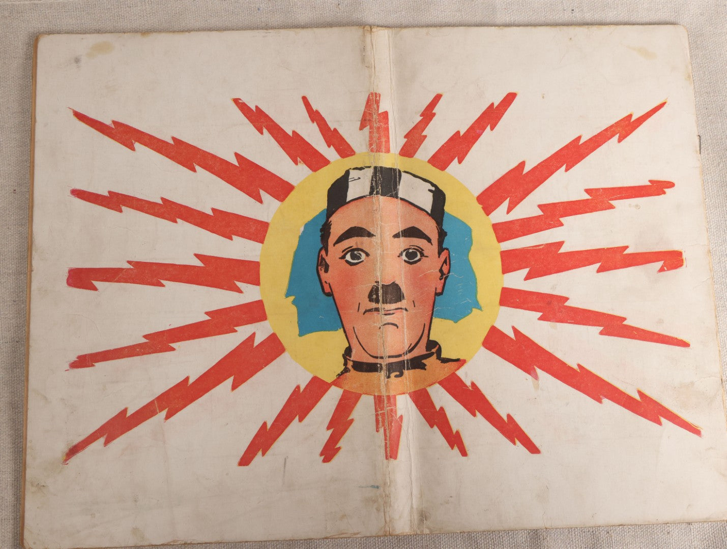 Lot 123 - "Charlie Chaplin's Funny Stunts" Antique Color Illustrated Comic Book, No. 380, Published By M. A. Donohue & Co., Chicago And New York, 1917, Note Large Fold Through Center