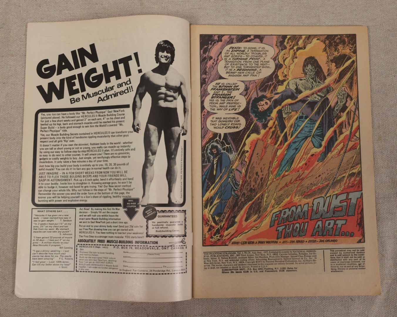 Lot 124 - Grouping Of Six Vintage 1970s Horror Comic Books, Including Marvel's "The Tomb Of Dracula" No. 24, 68, And 70, Atlas's "Planet Of Vampires" No. 2, D.C.'s "The Phantom Stranger" No. 26, And Marvel's "The Frankenstein Monster" No. 12