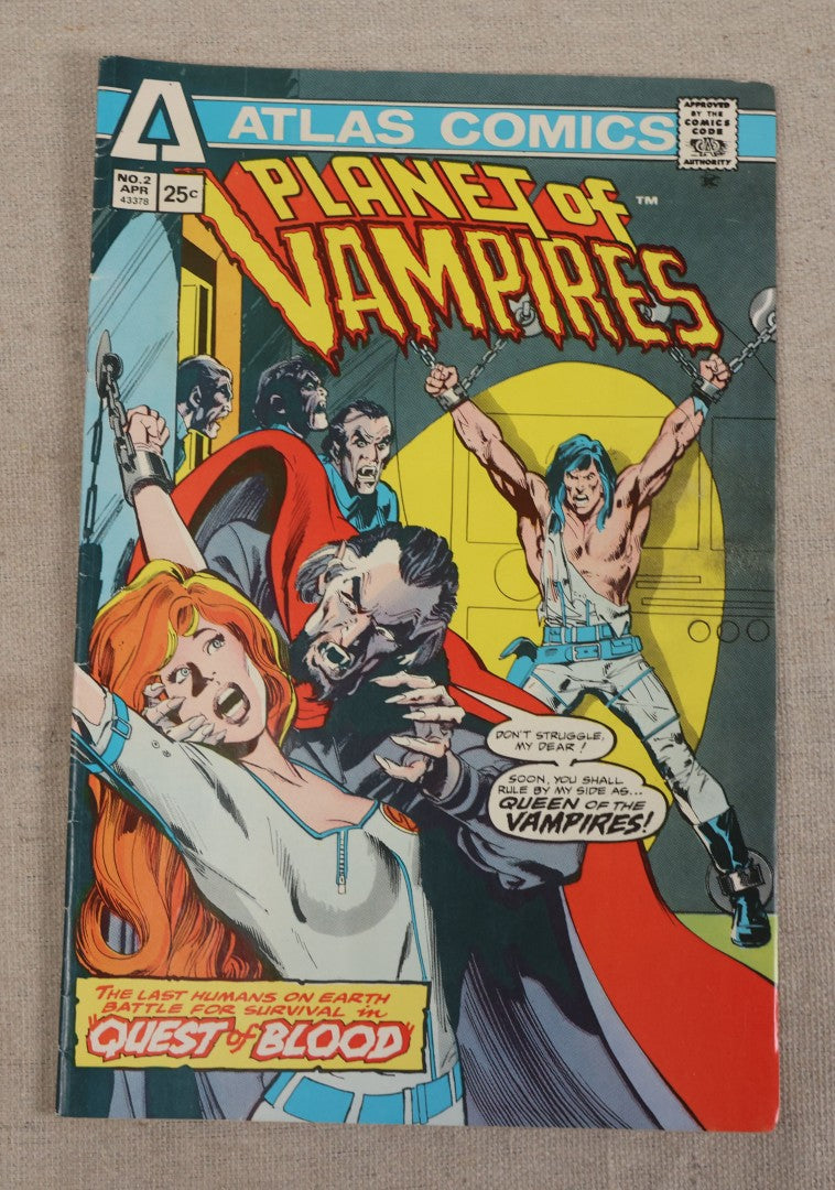 Lot 124 - Grouping Of Six Vintage 1970s Horror Comic Books, Including Marvel's "The Tomb Of Dracula" No. 24, 68, And 70, Atlas's "Planet Of Vampires" No. 2, D.C.'s "The Phantom Stranger" No. 26, And Marvel's "The Frankenstein Monster" No. 12