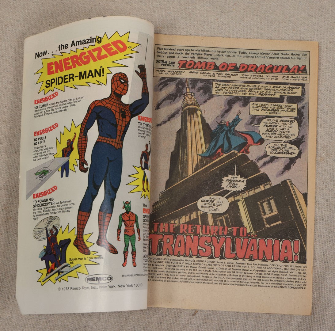 Lot 124 - Grouping Of Six Vintage 1970s Horror Comic Books, Including Marvel's "The Tomb Of Dracula" No. 24, 68, And 70, Atlas's "Planet Of Vampires" No. 2, D.C.'s "The Phantom Stranger" No. 26, And Marvel's "The Frankenstein Monster" No. 12