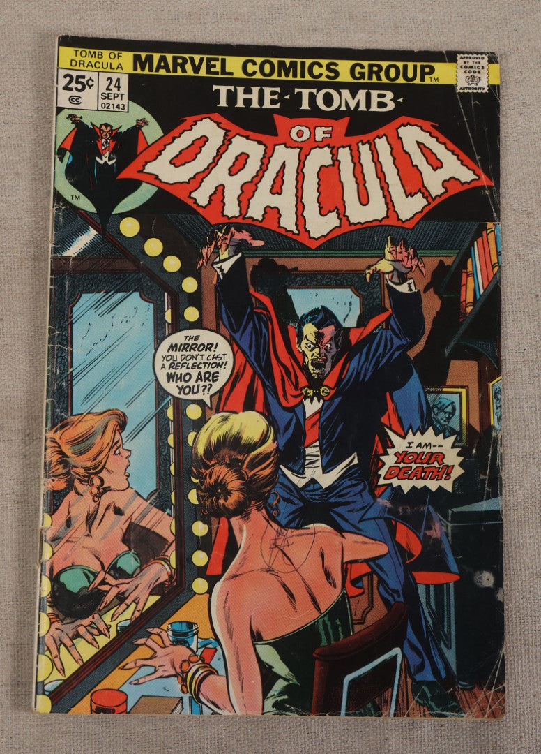 Lot 124 - Grouping Of Six Vintage 1970s Horror Comic Books, Including Marvel's "The Tomb Of Dracula" No. 24, 68, And 70, Atlas's "Planet Of Vampires" No. 2, D.C.'s "The Phantom Stranger" No. 26, And Marvel's "The Frankenstein Monster" No. 12