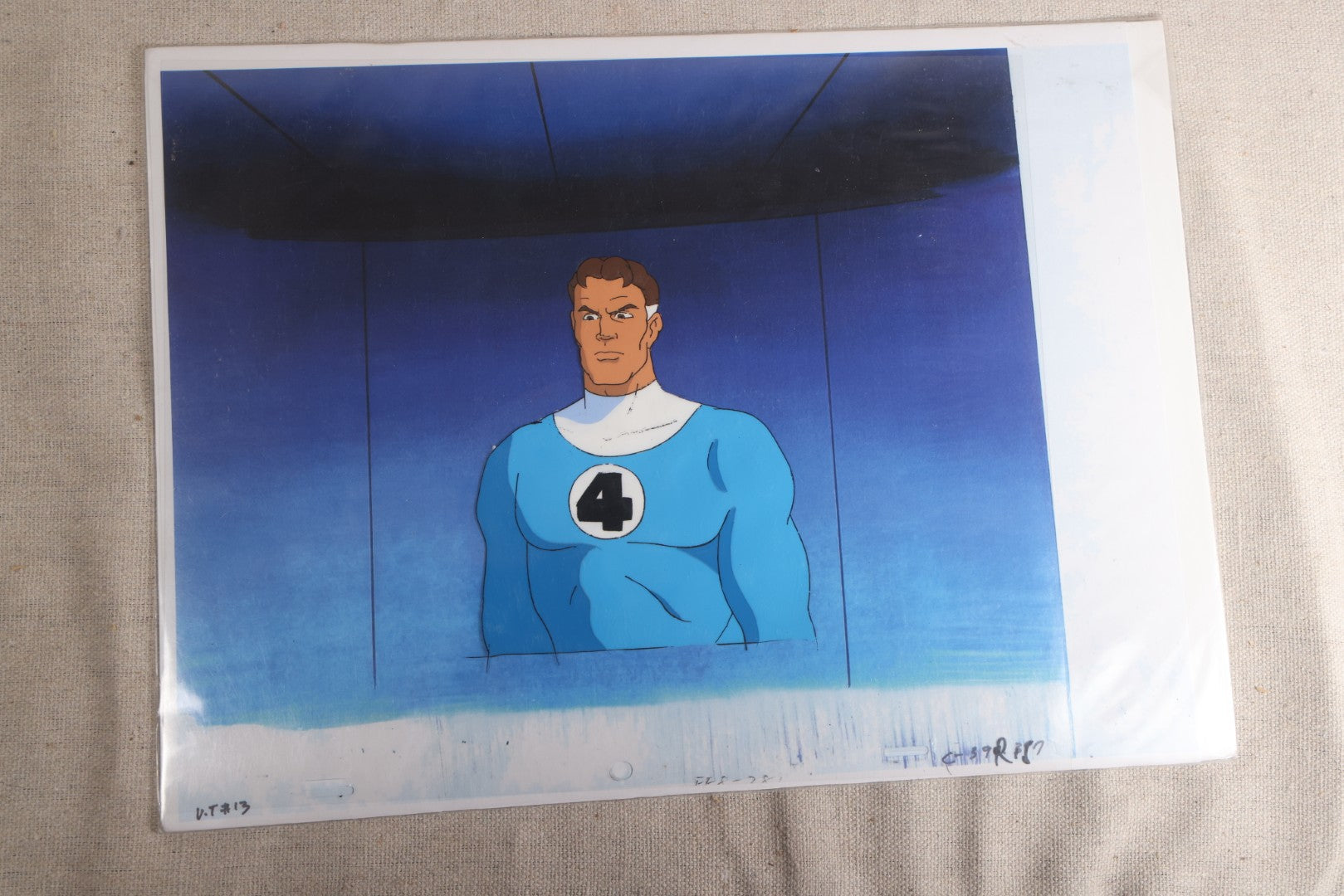 Lot 126 - Pair Of Vintage Marvel "Fantastic Four" Production Animation Cels, Human Torch And Mr. Fantastic With Painted Backgrounds, 1994-1996, A.I.A. Certificates Of Authenticity