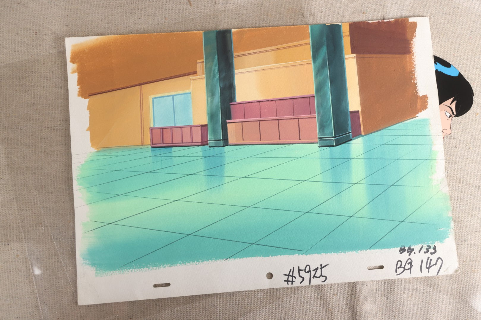 Lot 127 - Grouping Of Eight Vintage "Robocop: Alpha Commando" Production Animation Ephemera, Including Five Animation Cels, Production Sketch Drawing, Background, And Dope Sheet, 1998-1999, M.G.M. Animation