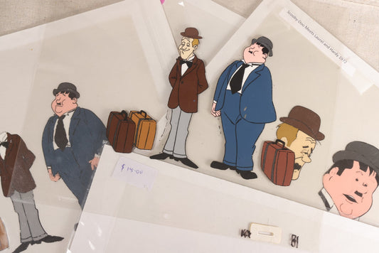 Lot 128 - Grouping Of 9+ Vintage Hanna-Barbera "The New Scooby-Doo Movies" Production Animation Cels, Stan Laurel And Oliver Hardy, "The Ghost Of Bigfoot" Episode, 1972