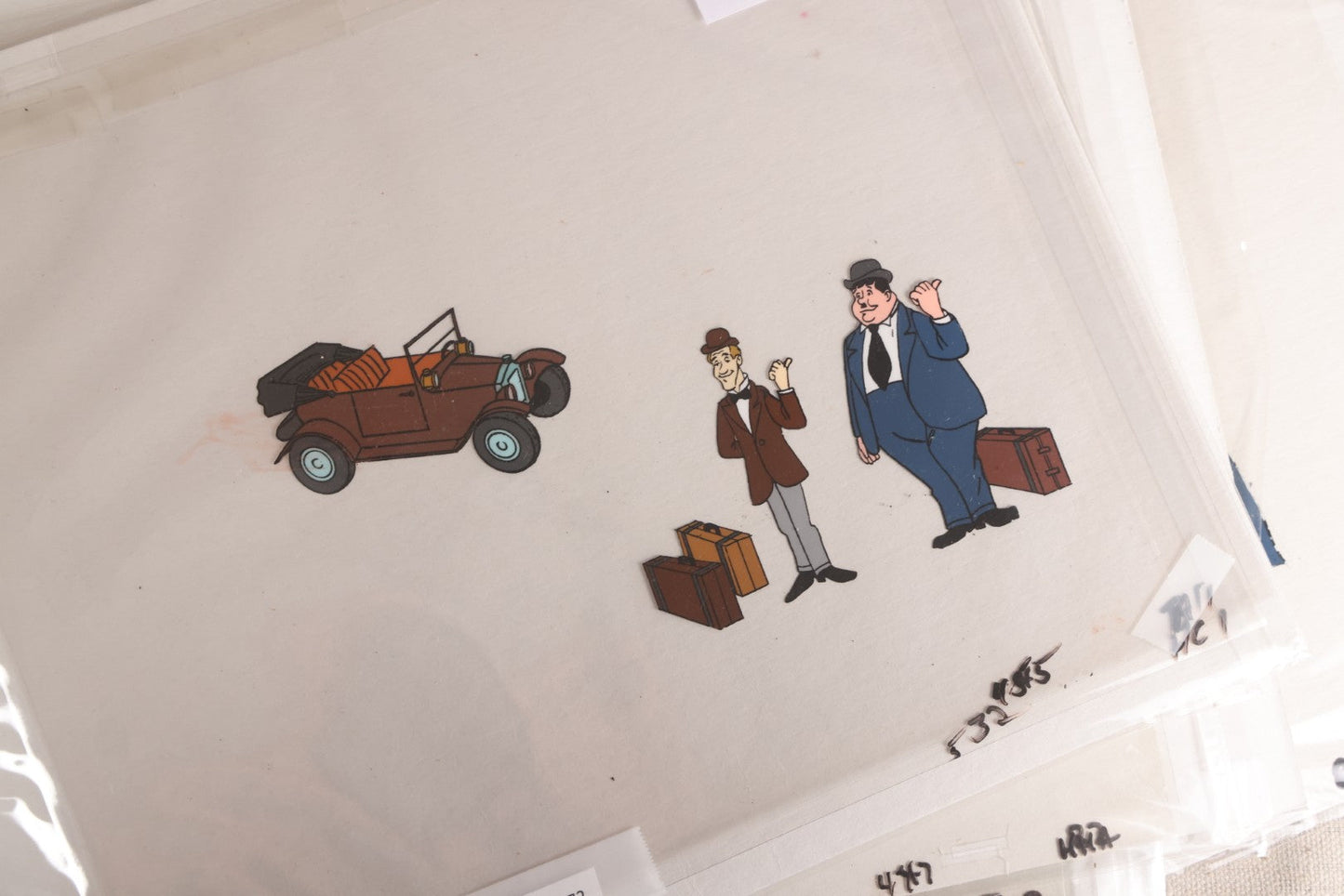 Lot 128 - Grouping Of 9+ Vintage Hanna-Barbera "The New Scooby-Doo Movies" Production Animation Cels, Stan Laurel And Oliver Hardy, "The Ghost Of Bigfoot" Episode, 1972