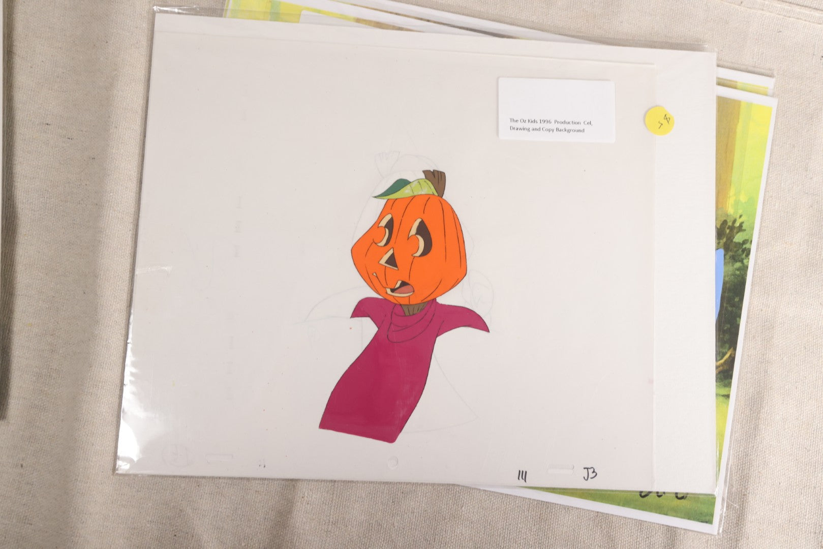 Lot 130 - Grouping Of 10+ Vintage "The Oz Kids" Production Animation Ephemera, Including Cels, Production Drawings, And Backgrounds, Hyperion Animation, 1996-1997