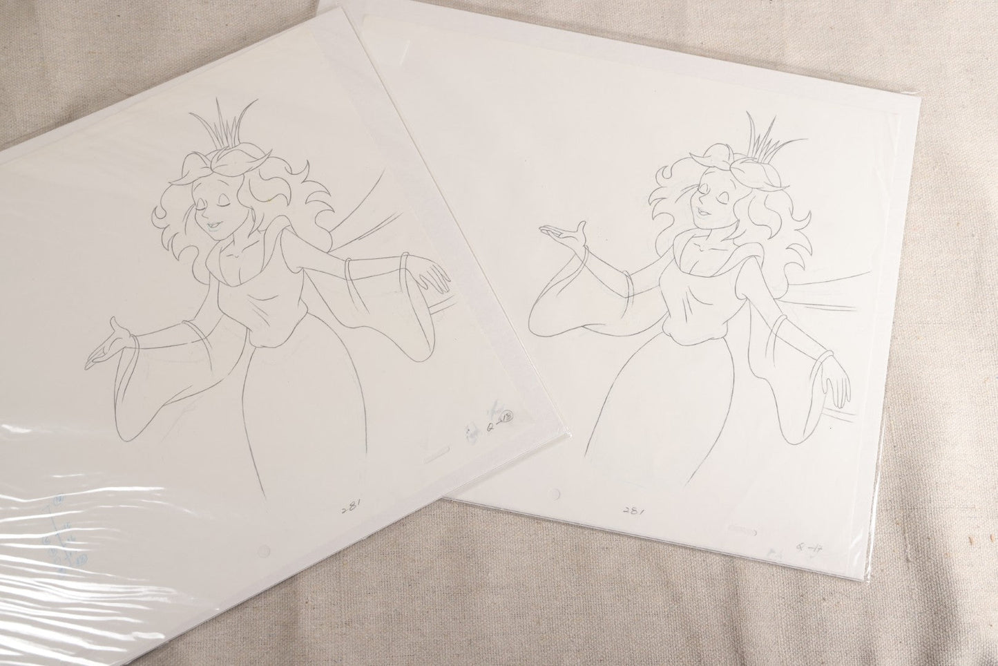 Lot 130 - Grouping Of 10+ Vintage "The Oz Kids" Production Animation Ephemera, Including Cels, Production Drawings, And Backgrounds, Hyperion Animation, 1996-1997