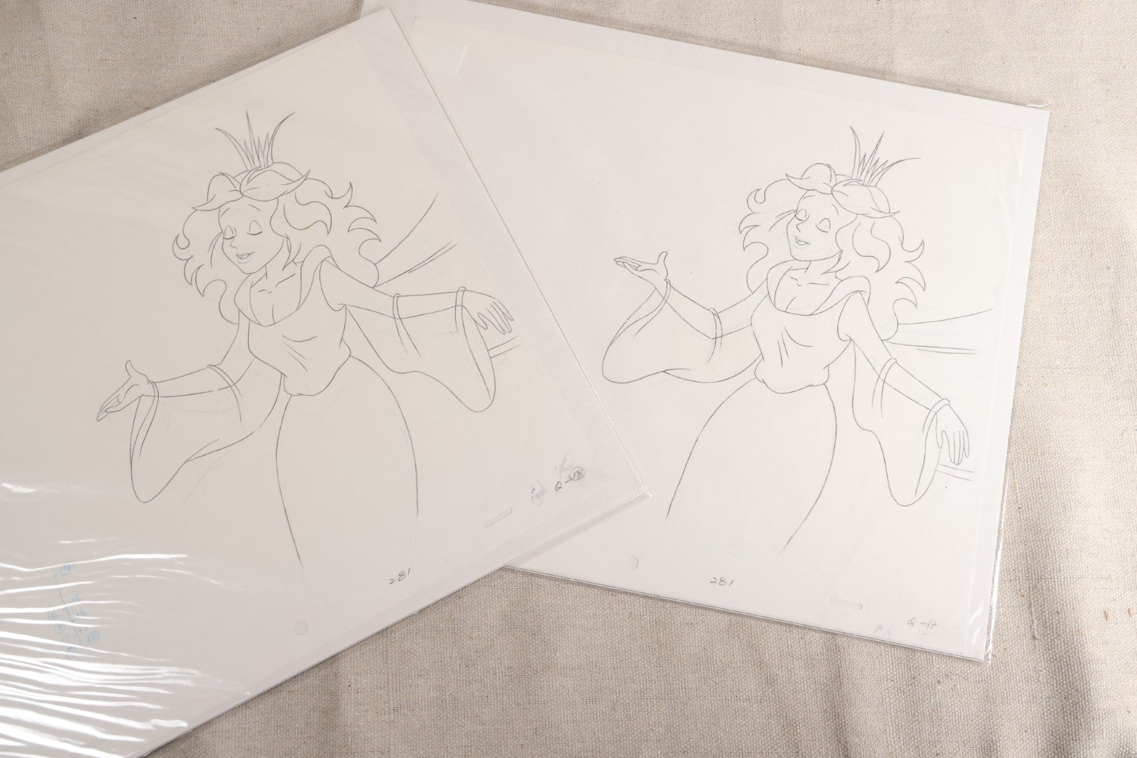 Lot 130 - Grouping Of 10+ Vintage "The Oz Kids" Production Animation Ephemera, Including Cels, Production Drawings, And Backgrounds, Hyperion Animation, 1996-1997