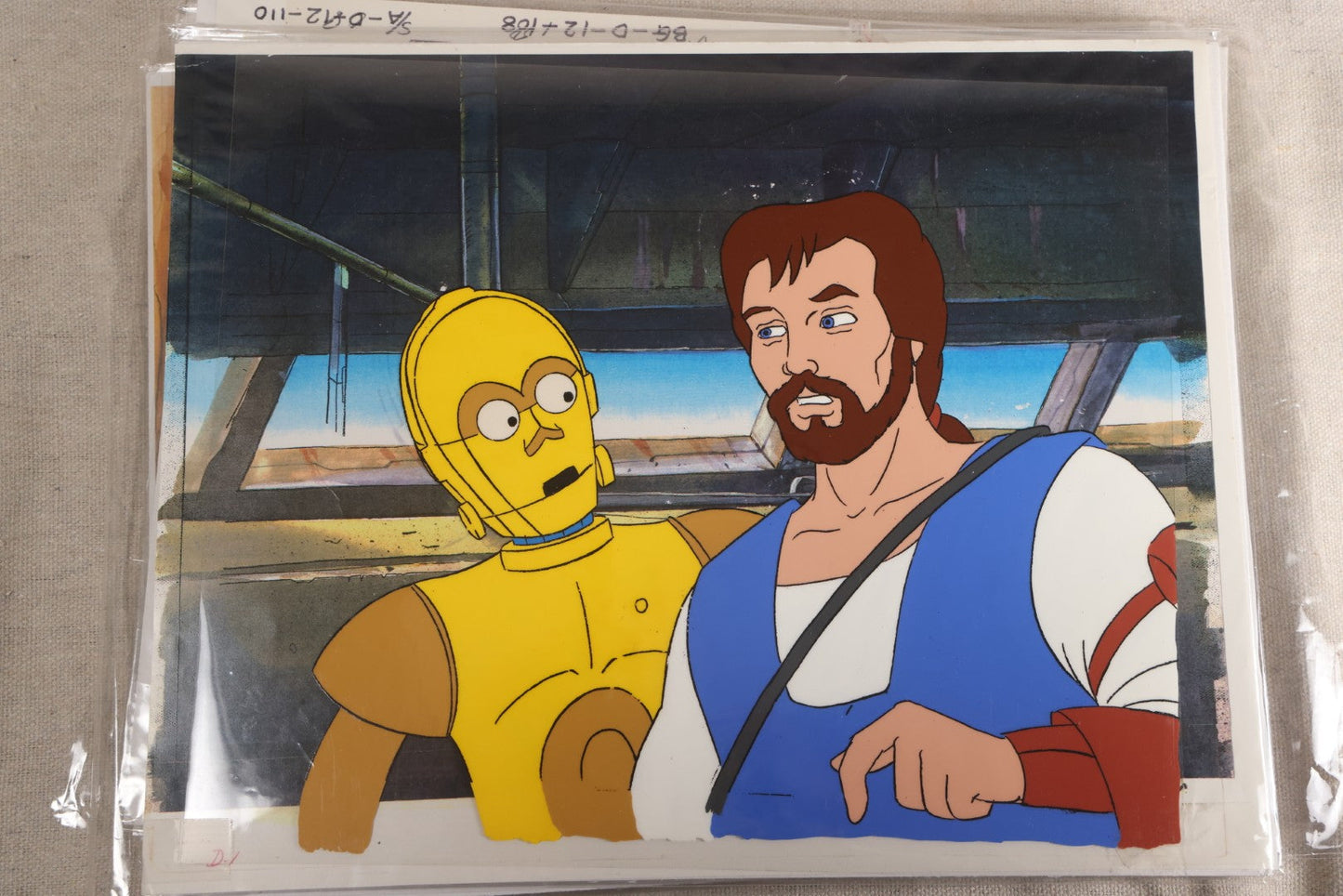 Lot 131 - Grouping Of 14+ Vintage "Star Wars: Droids" Production Animation Cels, Production Drawings, And Backgrounds, Nelvana/Lucasfilm, 1985-1986