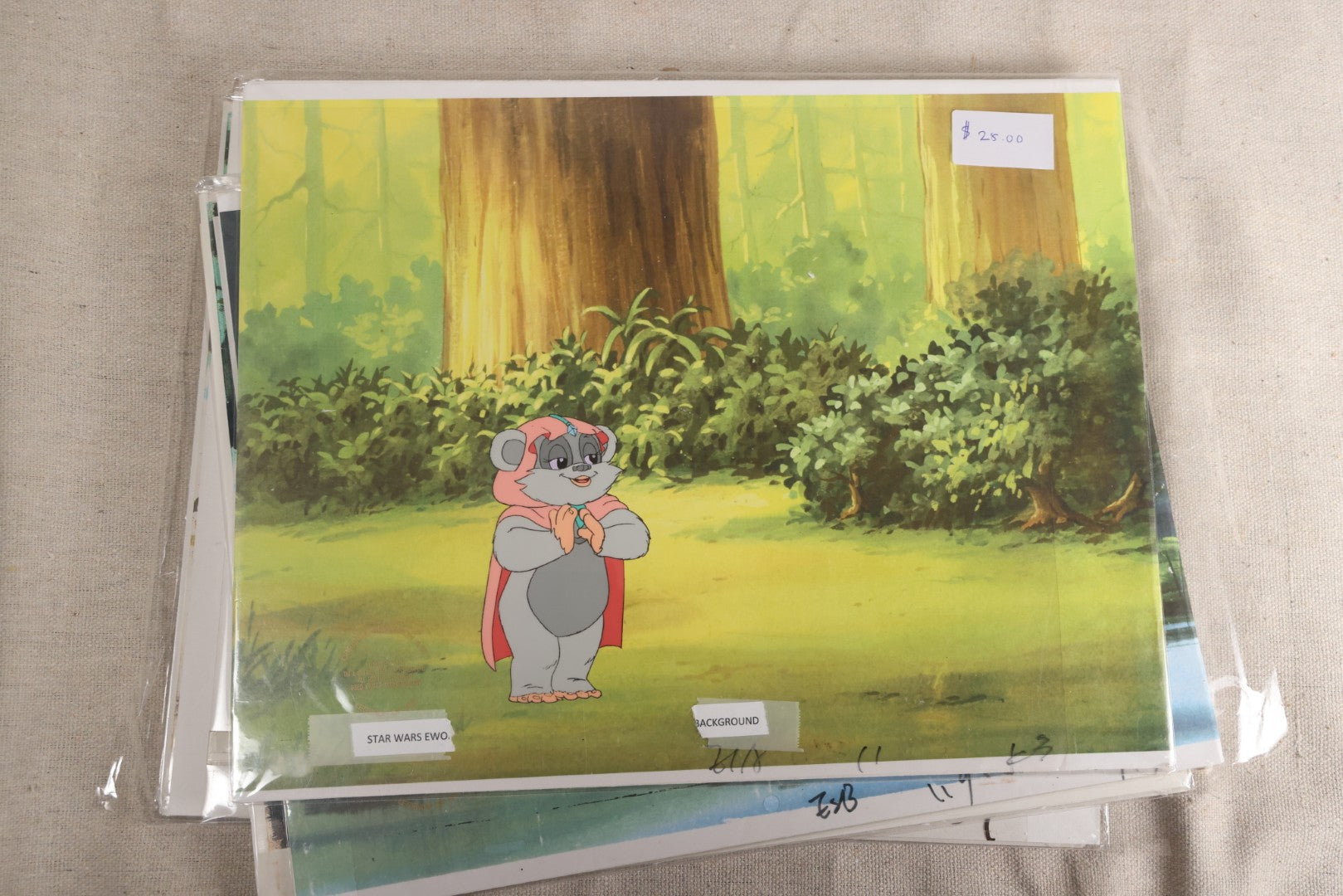 Lot 131 - Grouping Of 14+ Vintage "Star Wars: Droids" Production Animation Cels, Production Drawings, And Backgrounds, Nelvana/Lucasfilm, 1985-1986
