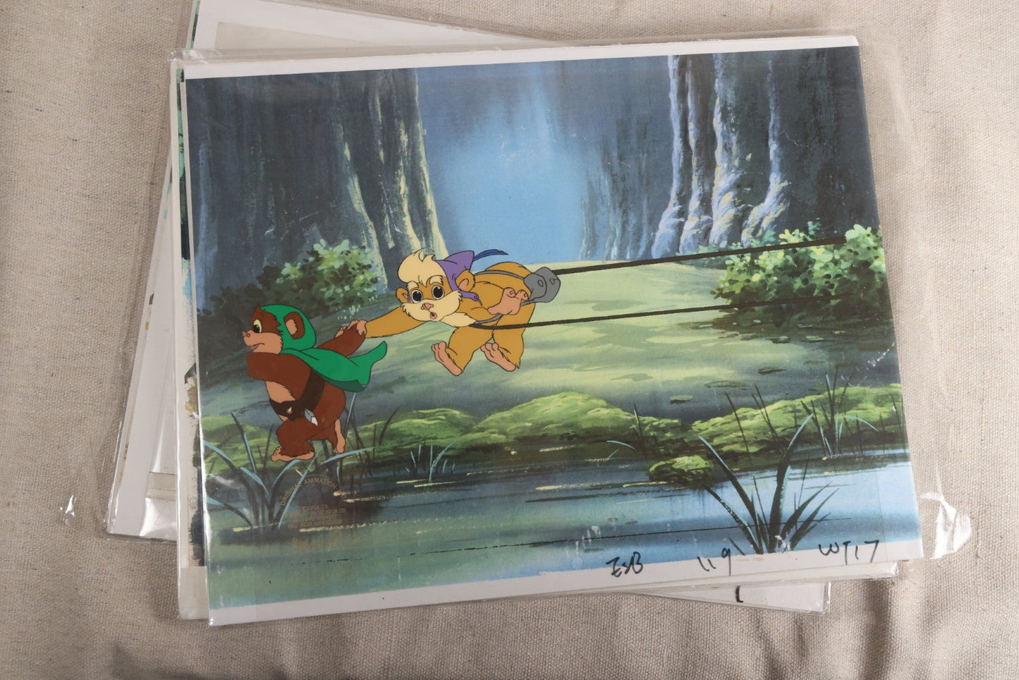 Lot 131 - Grouping Of 14+ Vintage "Star Wars: Droids" Production Animation Cels, Production Drawings, And Backgrounds, Nelvana/Lucasfilm, 1985-1986