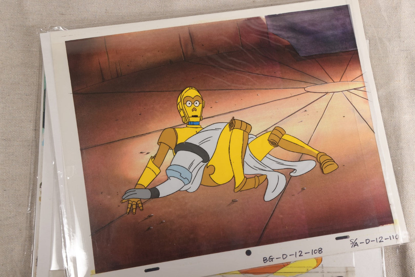 Lot 131 - Grouping Of 14+ Vintage "Star Wars: Droids" Production Animation Cels, Production Drawings, And Backgrounds, Nelvana/Lucasfilm, 1985-1986