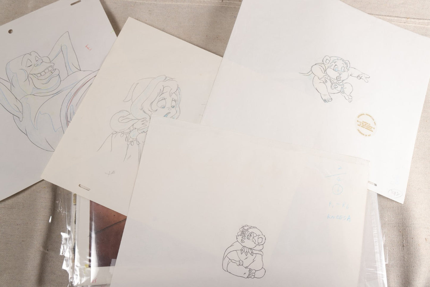 Lot 131 - Grouping Of 14+ Vintage "Star Wars: Droids" Production Animation Cels, Production Drawings, And Backgrounds, Nelvana/Lucasfilm, 1985-1986