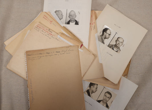 Lot 137 - Grouping Of Vintage Massachusetts Criminal And Institutional Records, Mugshots, And F.B.I. Files Including Massachusetts State Farm, McI-Bridgewater, Bridgewater State Hospital, And Wrentham State School