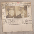 Lot 151 - Antique Real-Photo Police Mugshot And Arrest Card For Martin Tiffany, Yeggman, Criminal Specialty Safe Blowing, Arrested For Burglary, Newark, New Jersey, 1908