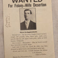 Lot 157 - Antique Wanted Poster With Photograph For Ben Kripperstein, Felony Wife Desertion, Office Of The Chief Of Police, Bureau Of Identification, San Francisco, California, May 7, 1910