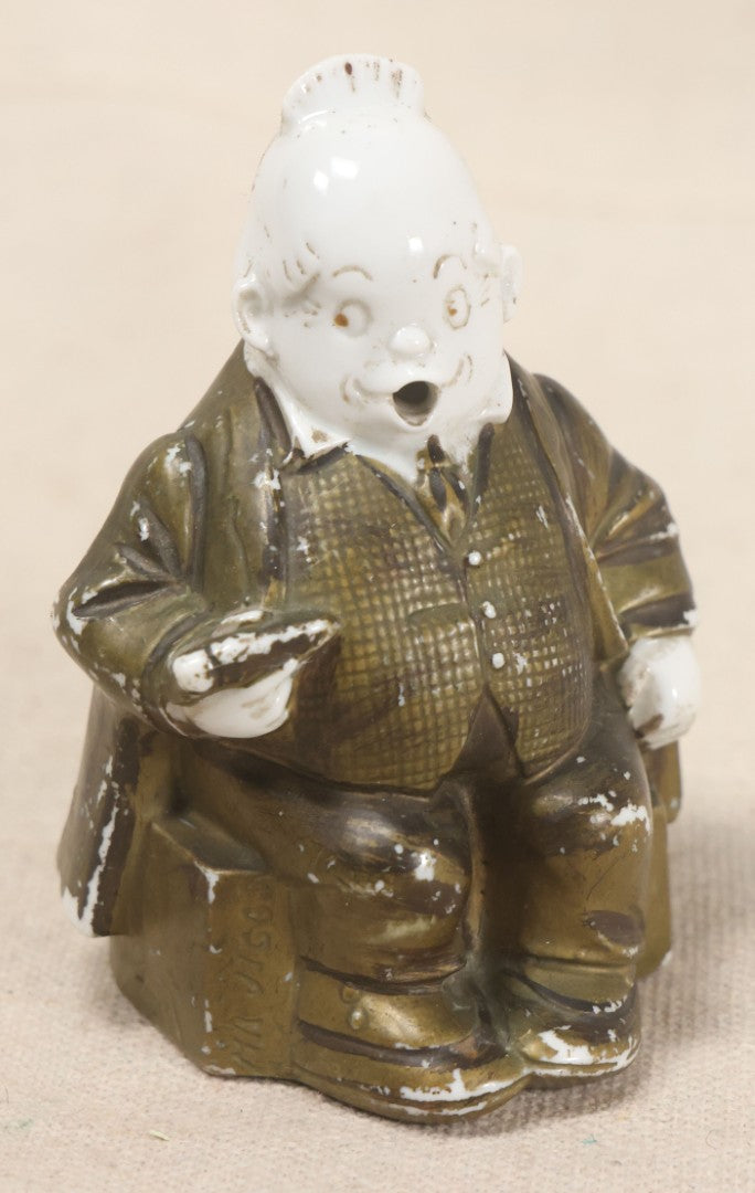 Lot 171 - Antique German Porcelain Jiggs Smoker Ashtray Figure From "Bringing Up Father" Comic Strip By George McManus, Marked Dep 14494 Germany