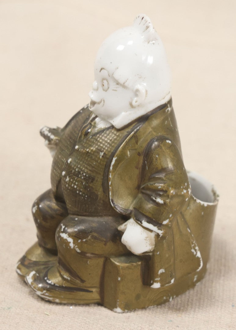 Lot 171 - Antique German Porcelain Jiggs Smoker Ashtray Figure From "Bringing Up Father" Comic Strip By George McManus, Marked Dep 14494 Germany