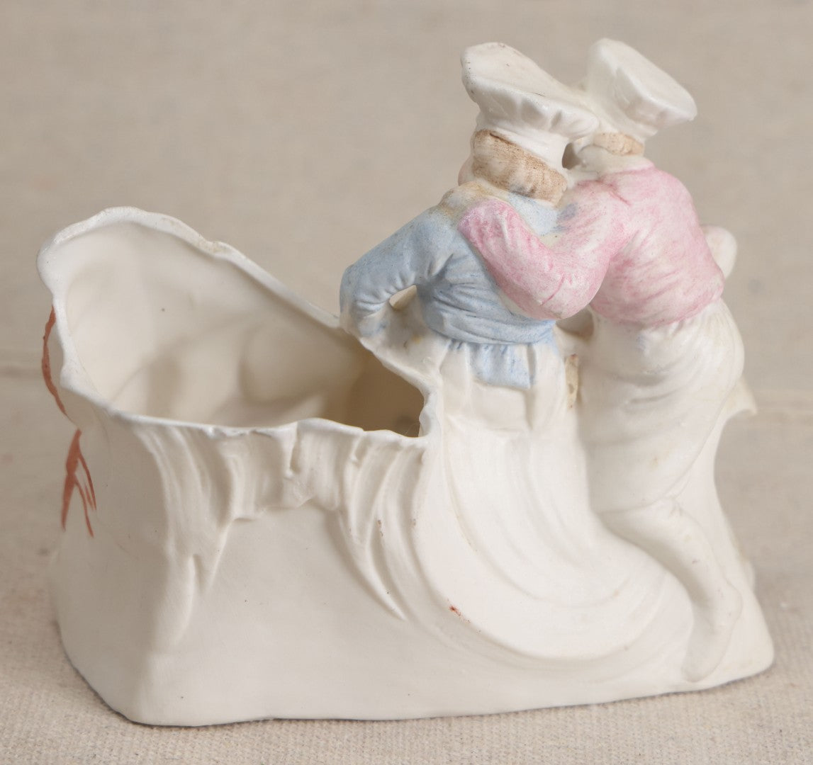 Lot 174 - Antique Bisque Figural Vase With Two Children And A Lobster, Likely German