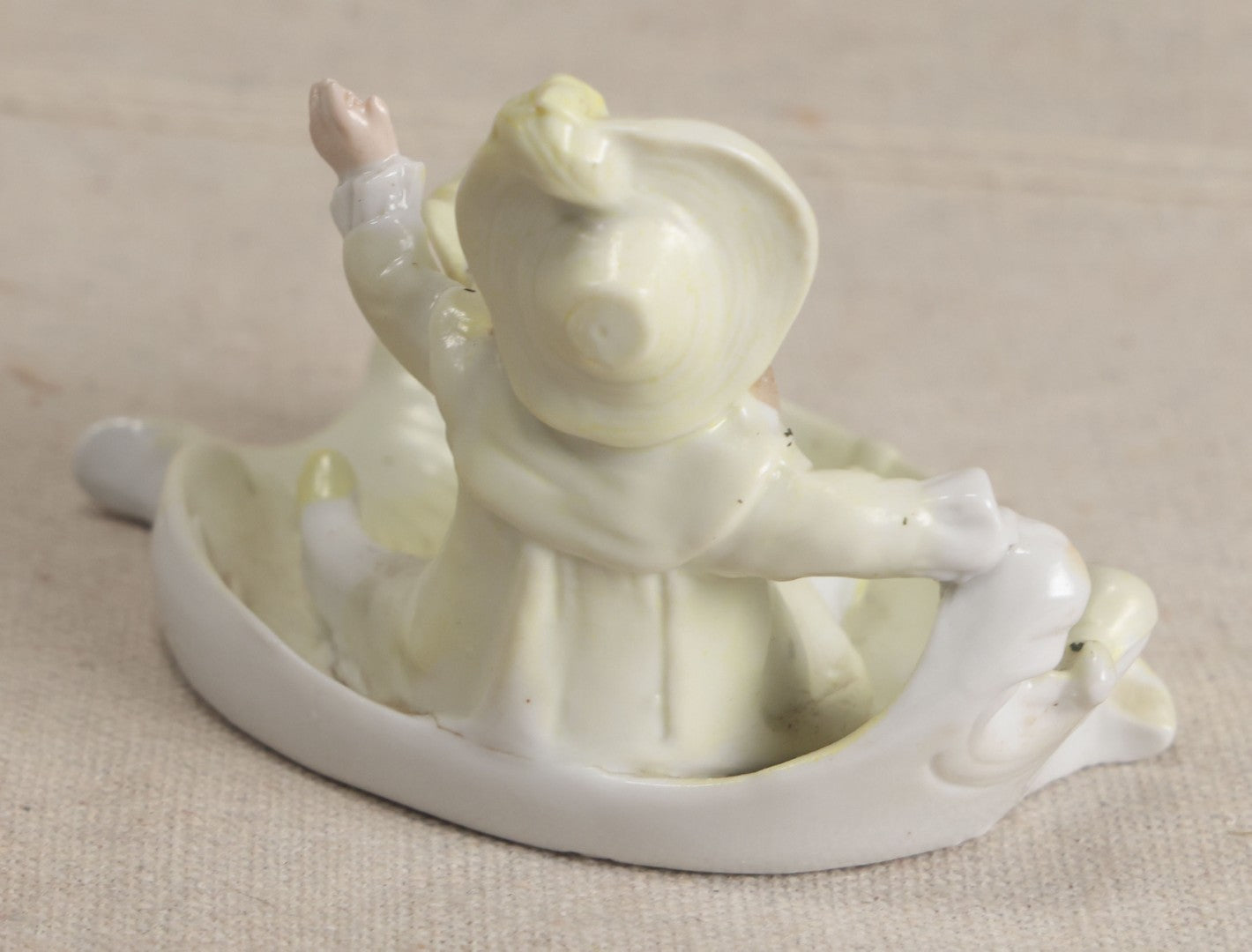 Lot 178 - Antique Porcelain Figural Vase With Girl Seated On A Leaf-Form Base