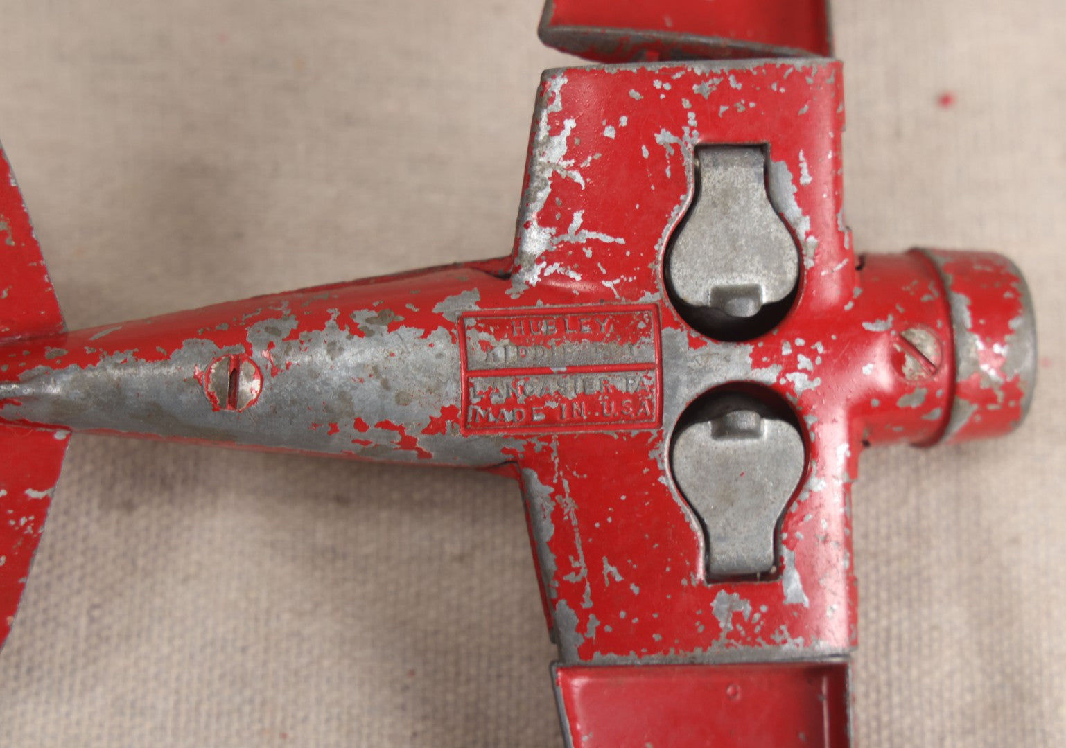 Lot 183 - Vintage Hubley Kiddie Toy Red Die-Cast Fighter Airplane With Folding Wings And Retractable Landing Gear, Lancaster, Pennsylvania, Circa Late 1940s–Early 1960s