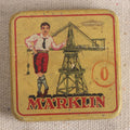 Lot 185 - Vintage Märklin Metallbaukasten Construction Set No. 0 Tin Box With Boy And Crane Trademark Graphics, Göppingen, Germany