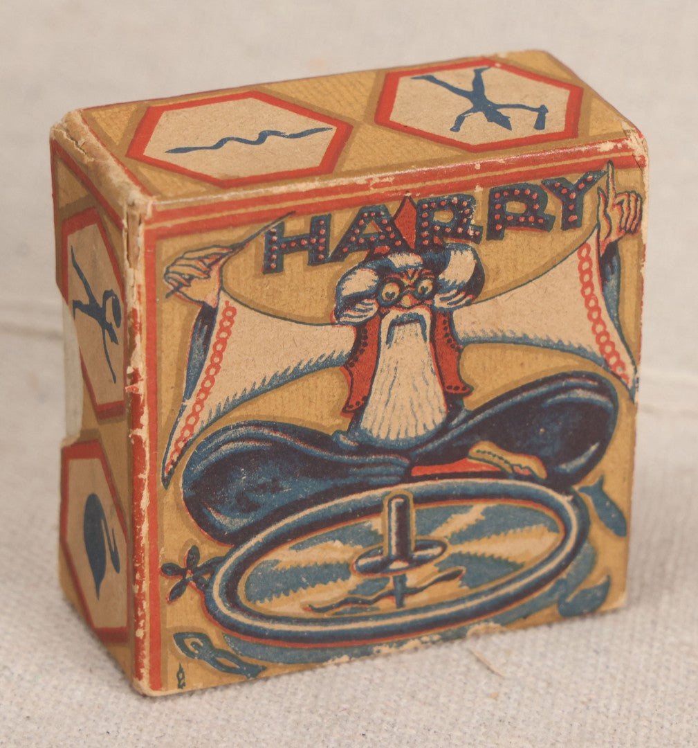 Lot 186 - Vintage "Harry" Magnetic Spinning Top Toy With Figures And Instruction Sheet In Printed Box, Made In Germany
